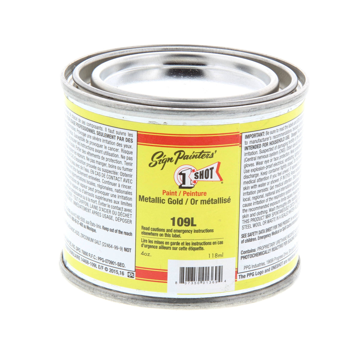 1 Shot Lettering Enamel, 4 oz 109L - Metallic Gold