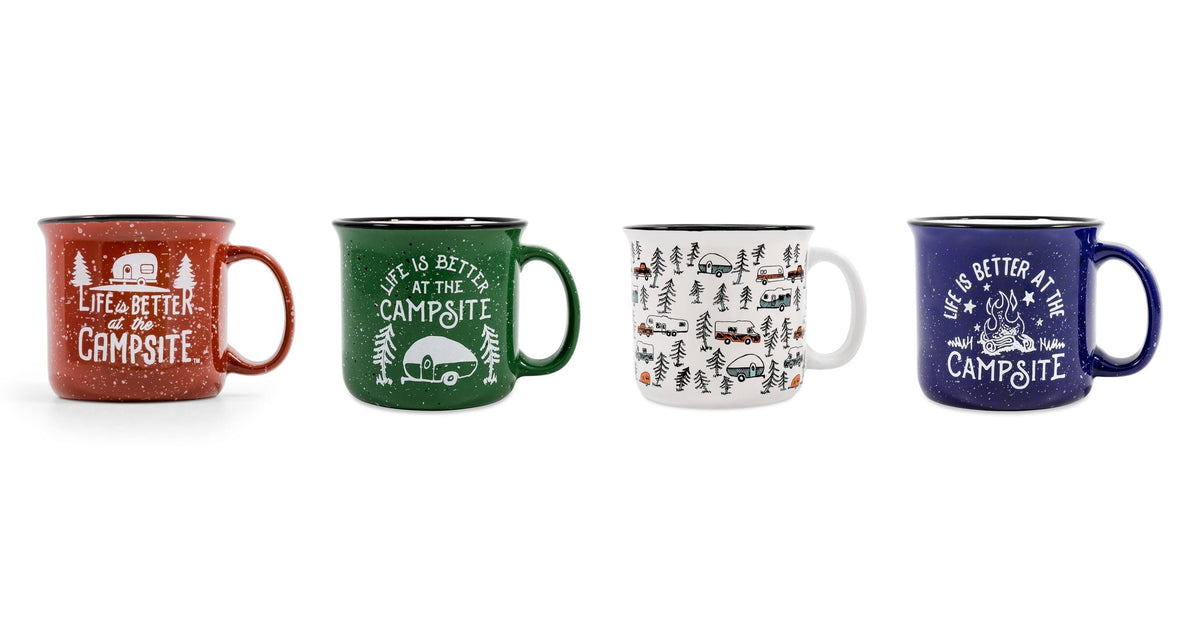 Camco Mugs Assorted Colors 4pk 14oz