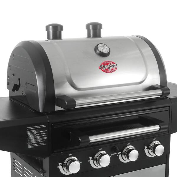 Flavor Pro 4-Burner Propane. Wood Gas Grill with Multi-Fuel Flavor Drawer in Silver