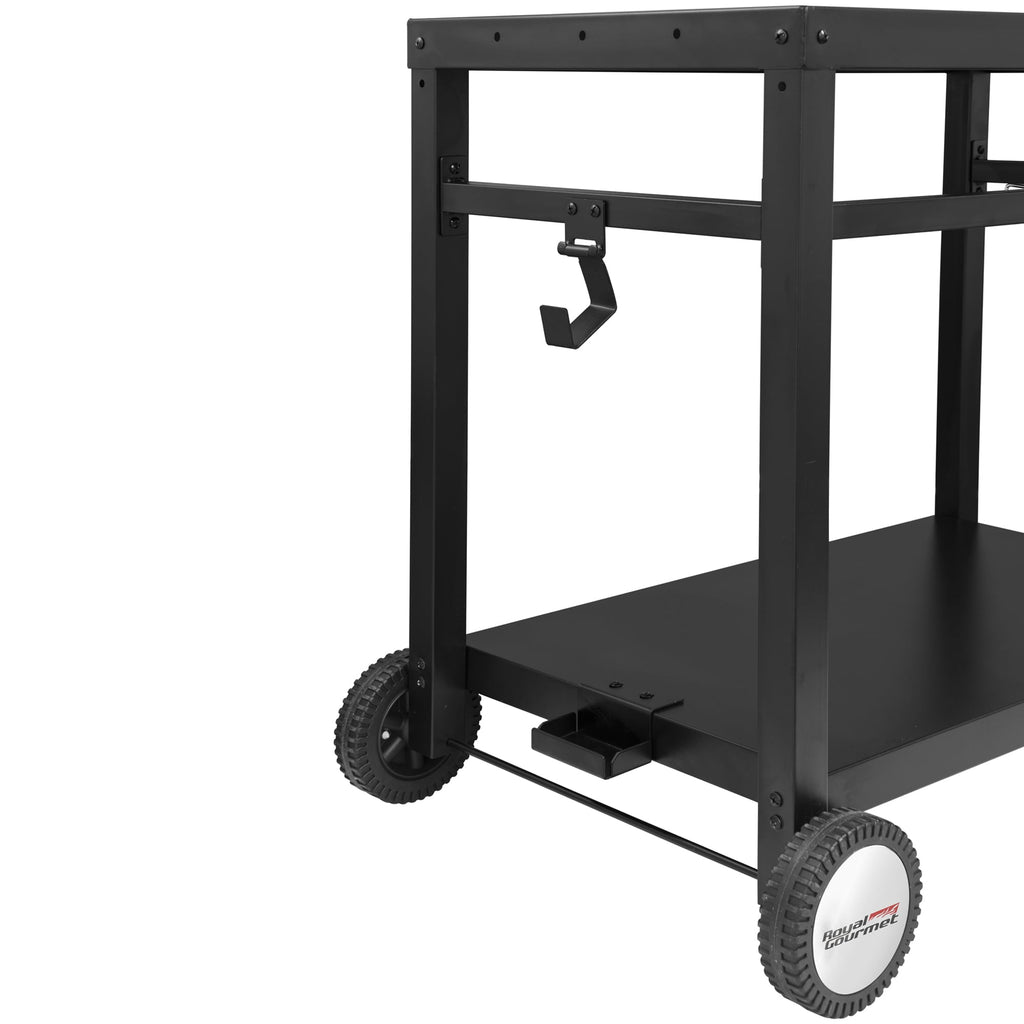 Gourmet PC3401B Double Shelf Movable Dining Cart Work Table. Outdoor Food Preparation Cart