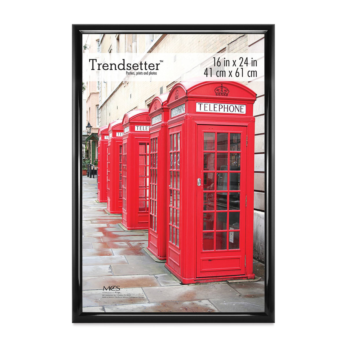 MCS Trendsetter Acrylic Poster Frame - 16 inch x 24 inch x 1/4 inch, Black