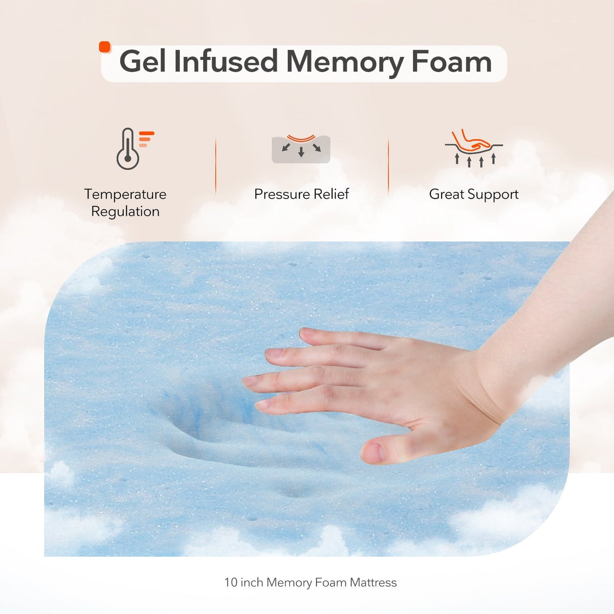 10 inch Queen Gel Memory Foam Mattress in a Box. Queen Size