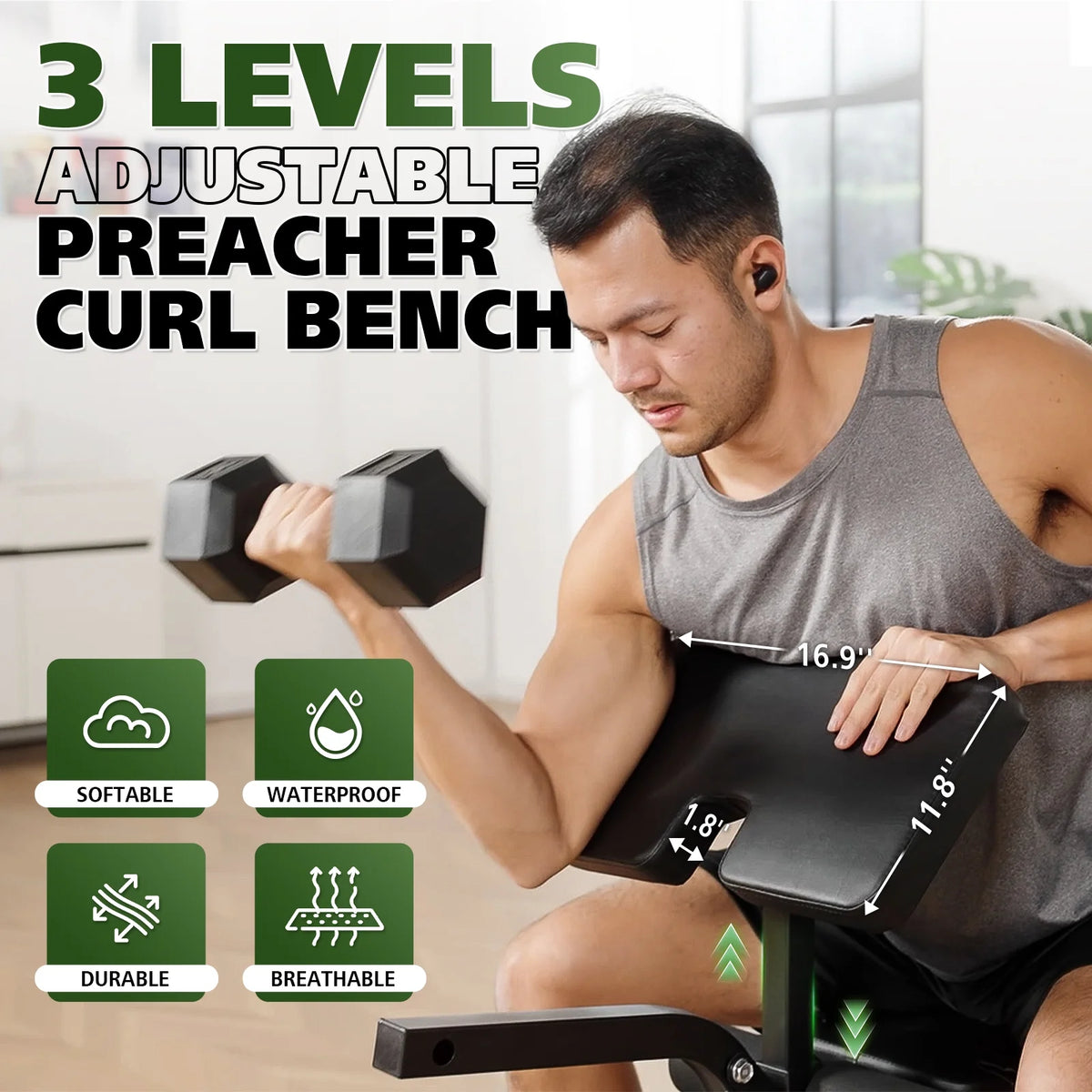 Mikolo Adjustable Weight Bench Set, 800 lb 6 in 1 Full Body Workout Weight Bench with Leg Extension, Multi - Function Strength Training Bench Press Set for Home Gym