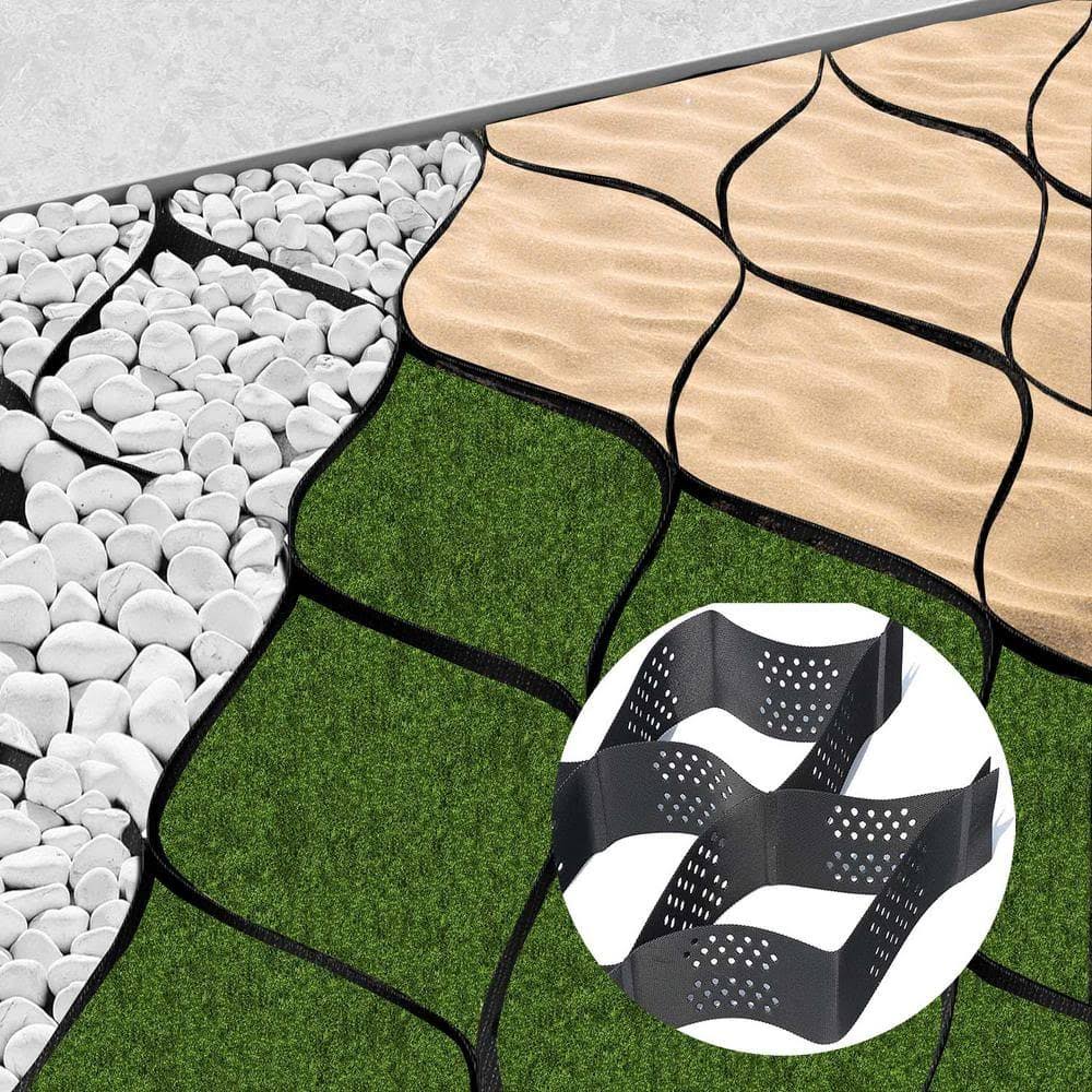 3.3 ft. x 6.6 ft. x 2 in. Plastic Ground Geo Grid Driveway Ground Pave