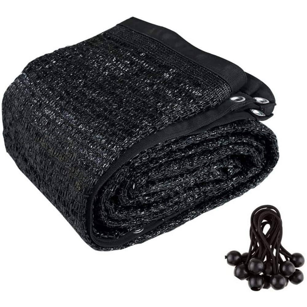 10 ft. x 20 ft. 60% Greenhouse Shade Cloth Cover with Grommets, Black