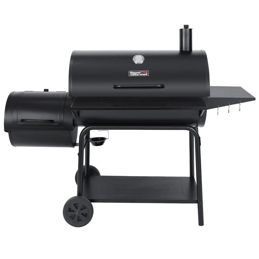 Gourmet CC2036F 36" Charcoal Barrel Grill with Offset Smoker