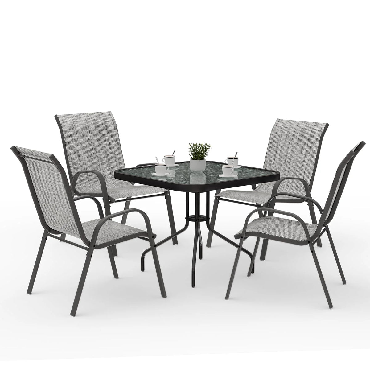 Amopatio Outdoor Dining Set of 5. Patio Table and Chairs Set