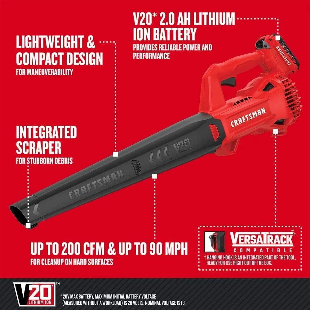 Craftsman V20* Cordless Hard Surface Blower 2ah Kit