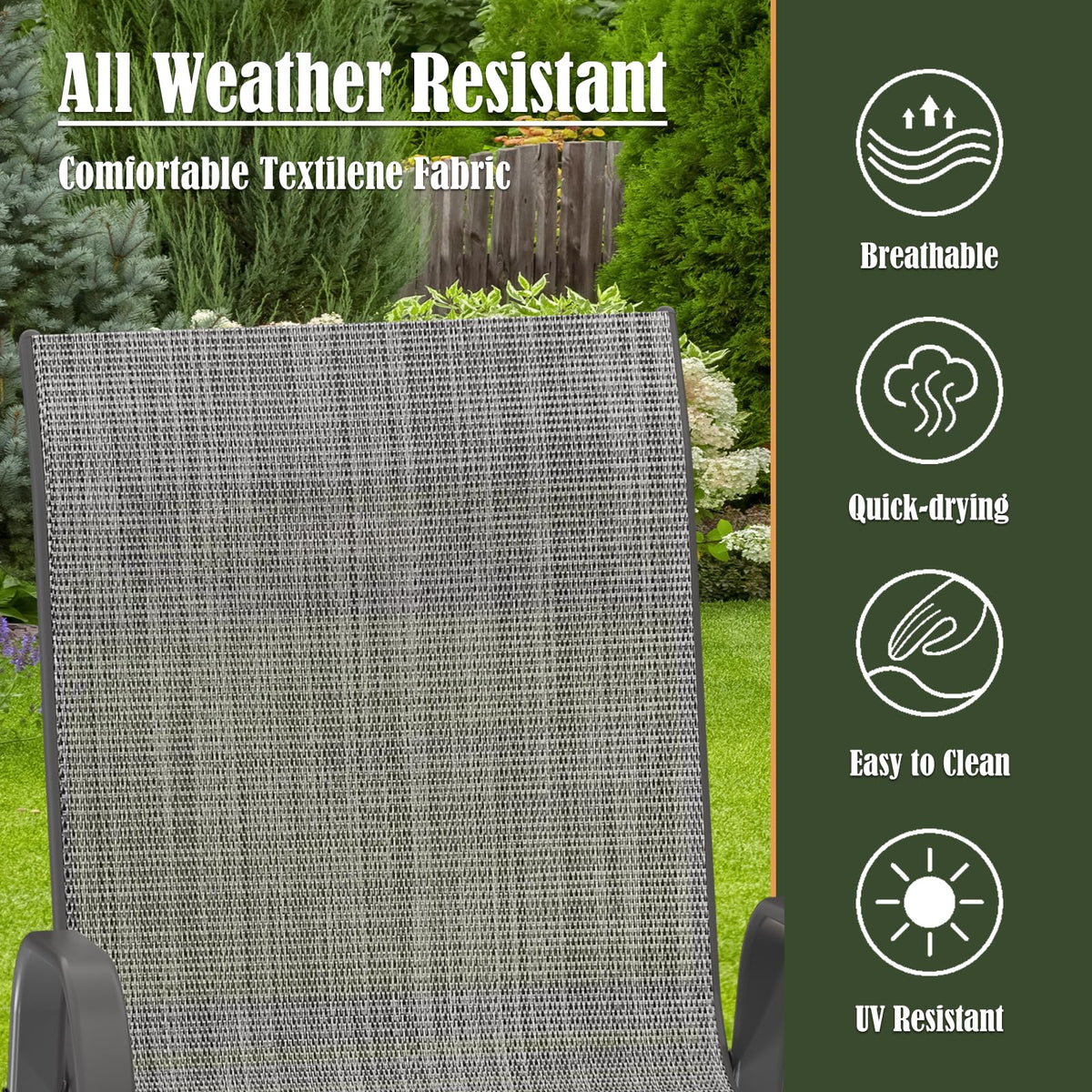 Amopatio Outdoor Dining Set of 5. Patio Table and Chairs Set