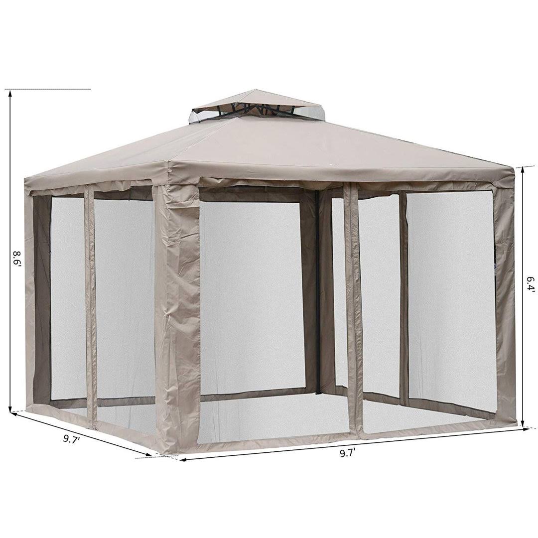 10 ft. W x 10 ft. D Steel Patio Gazebo Outsunny