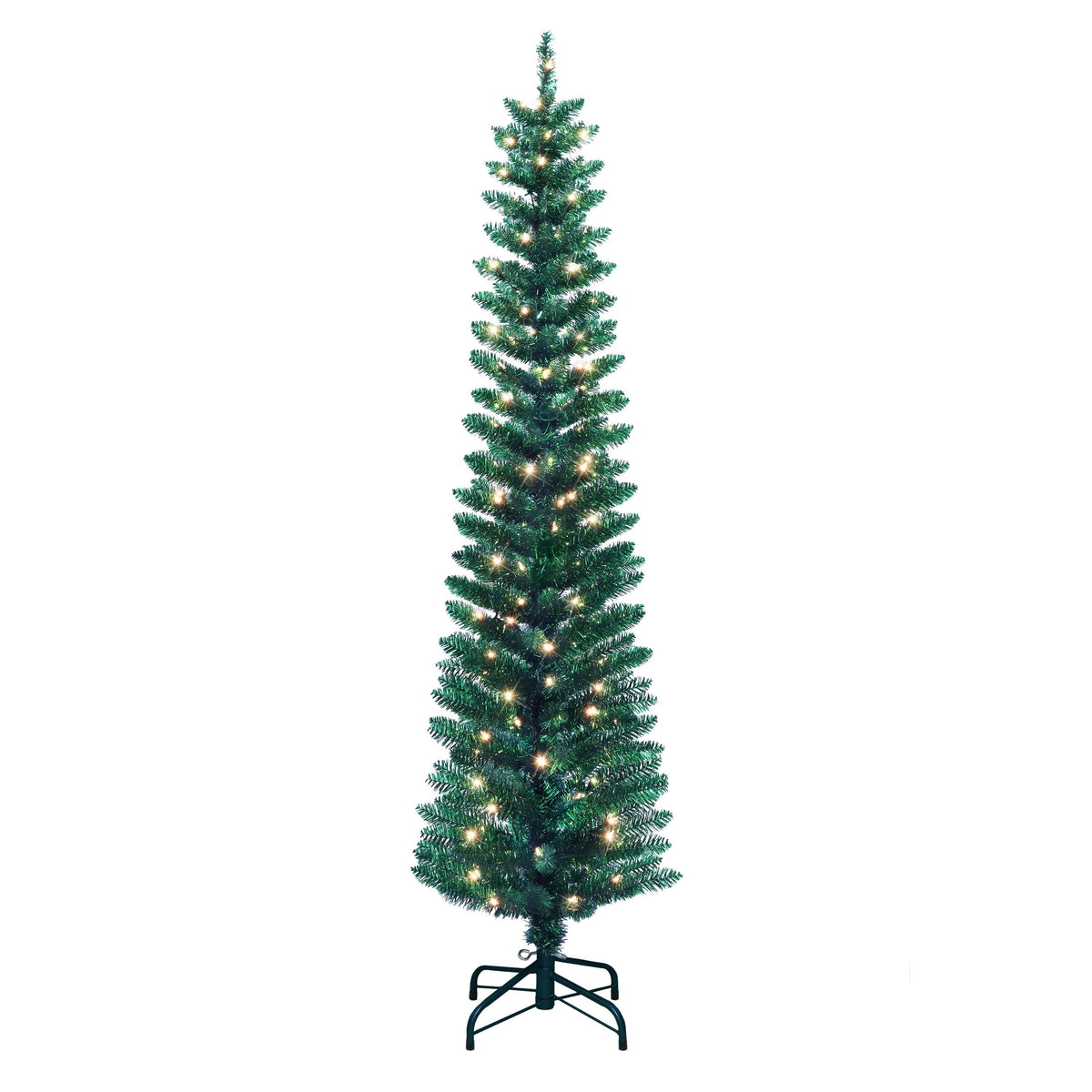 Puleo 6' Pre-Lit Tinsel Artificial Tree - Green