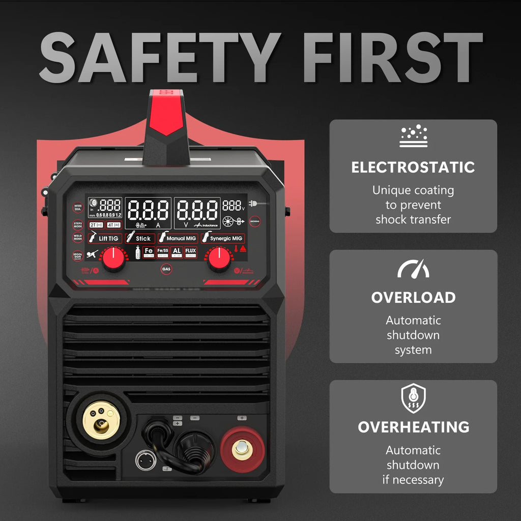Yeswelder MIG - 205DS PRO 4 - in - 1 Welding Machine, 205amp, 110/220V, 16.14 x 7.87 x 14.57 in, 34.2 lb