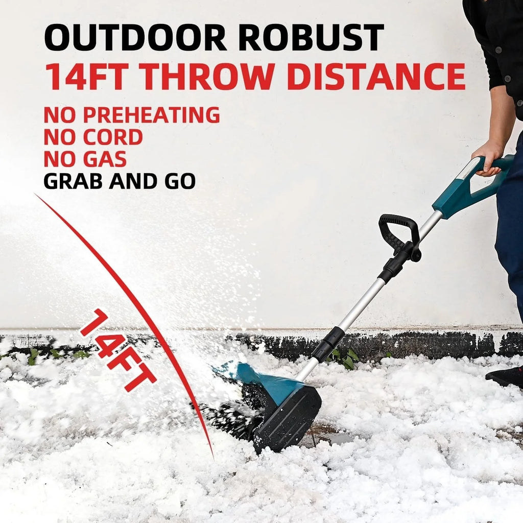 Cordless Snow Blower (21V) - 12in Width, 4in Depth, 4.0ah Battery with Capacity Display