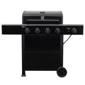 Kenmore 4 Burner Open Cart Propane Gas BBQ Grill with Side Burner, Black