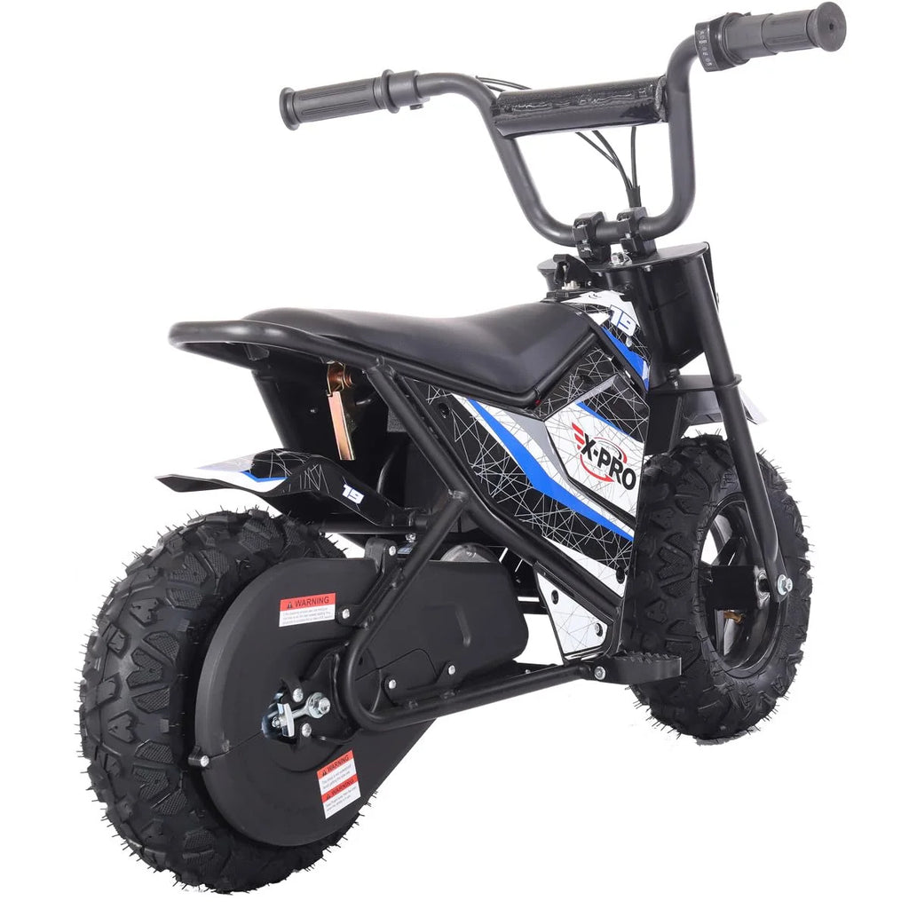 X - Pro XP250E 250W 24V Electric Dirt Bike with Chain Drive! 6.5" Wheels! Rear Disc Brakes!