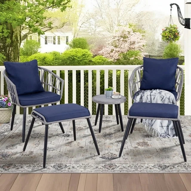 Ainfox 7 Pcs Outdoor Patio Furniture Sofa Set on Sale, Grey Rattan Grey Cushion