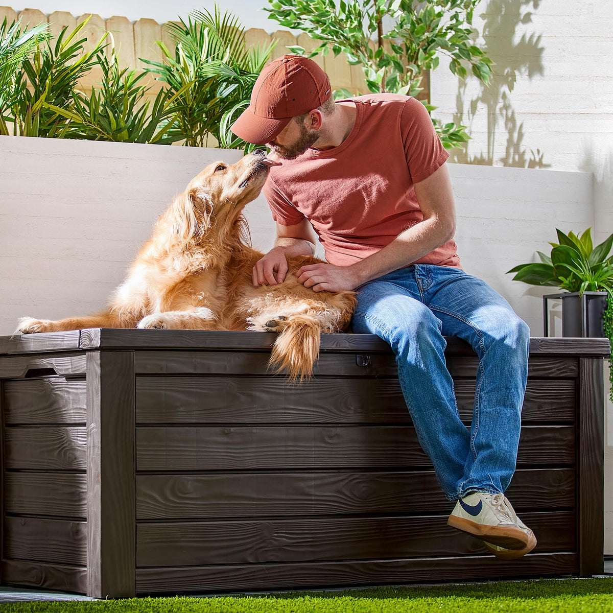 Keter Westwood 150 Gallon Plastic Outdoor Storage Deck Box