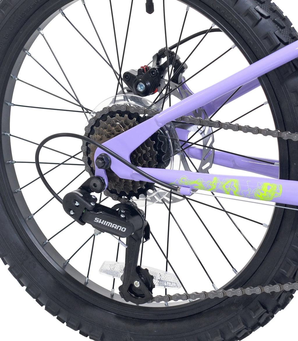 20" Ozark Trail Vibe Mountain Bicycle, 7 Speed, Fits Rider 3'11" - 4'4", Purple, Teen, Unisex