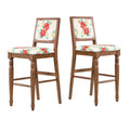 The Pioneer Woman Vintage Floral Bar Stools Made with Solid Wood Frame, Set of 2