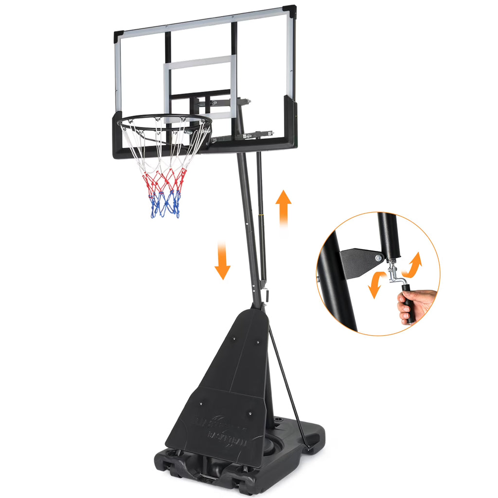 Ktaxon 5.3 - 10ft Adjustable Portable Basketball Hoop with Rebound Plate, 44 - Inch Weatherproof Backboard Indoor Outdoor