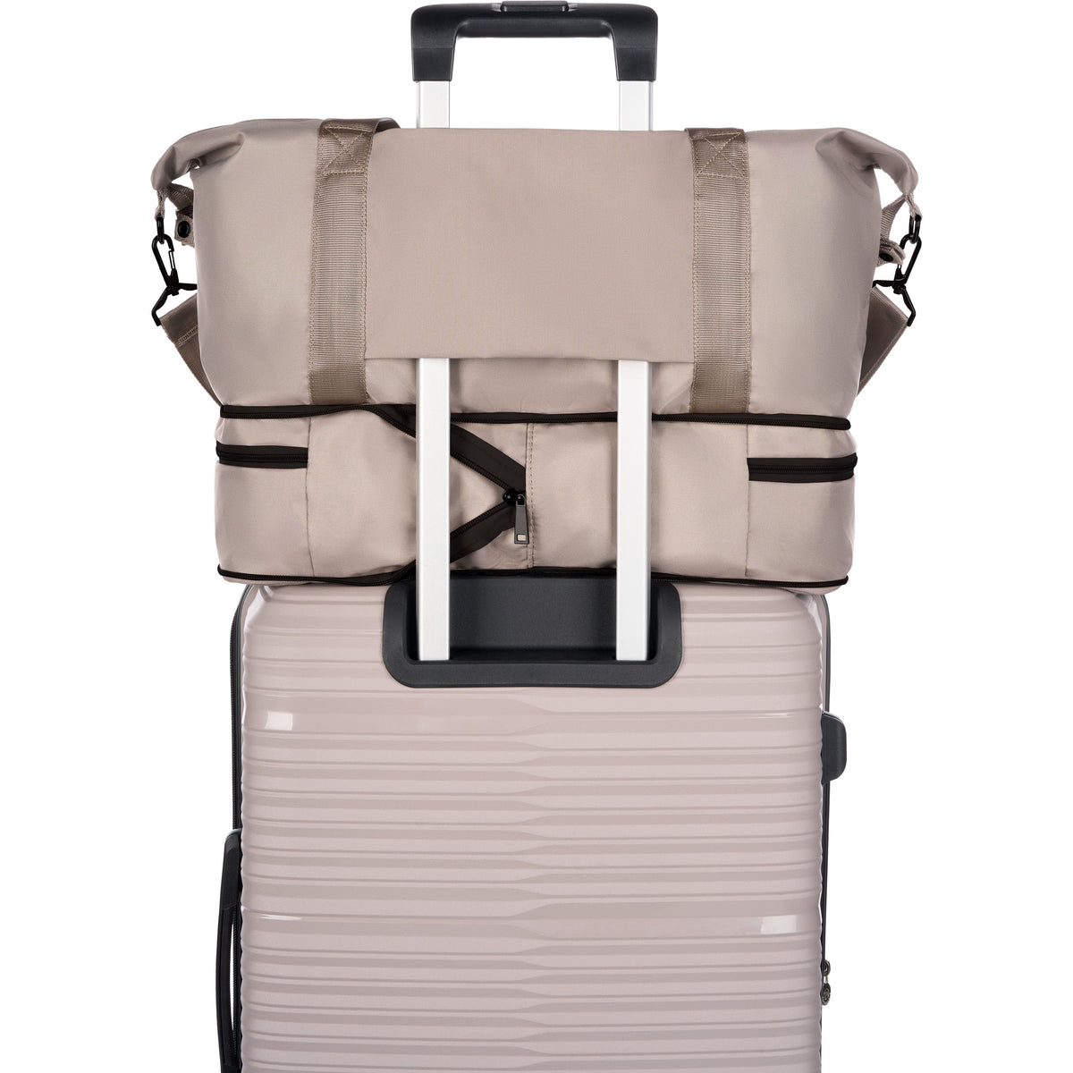 Protege 3 - Piece Luggage Set, Taupe Splash, 20 - Inch Carry on, 25 - Inch Checked Suitcase & Weekender Duffel