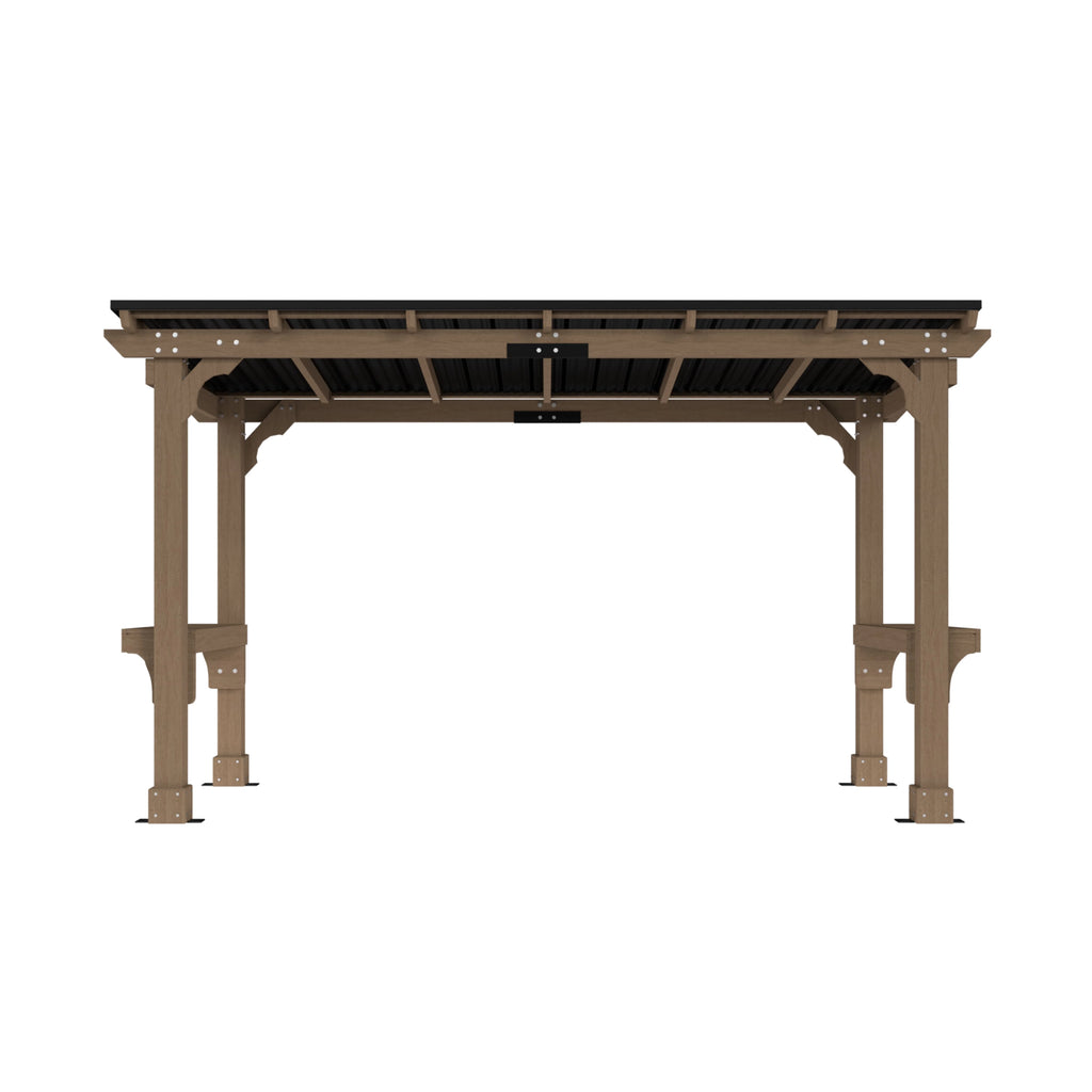 VEIKOUS 8' x 5' Outdoor Hardtop Gazebo, BBQ Grill Gazebo W/ Workstation Shelves for Lawn, Garden, Deck