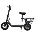 Electric Scooter Adult with Seat, 12 in Tires 350W Motor Foldable E - Bicycle with Basket Dual Disc Brakes