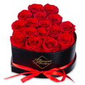 Glamour Boutique 16-Piece Forever Flowers Heart Shape Box - Preserved Roses Immortal Roses That Last A Year - Eternal Rose Preserved Flowers for