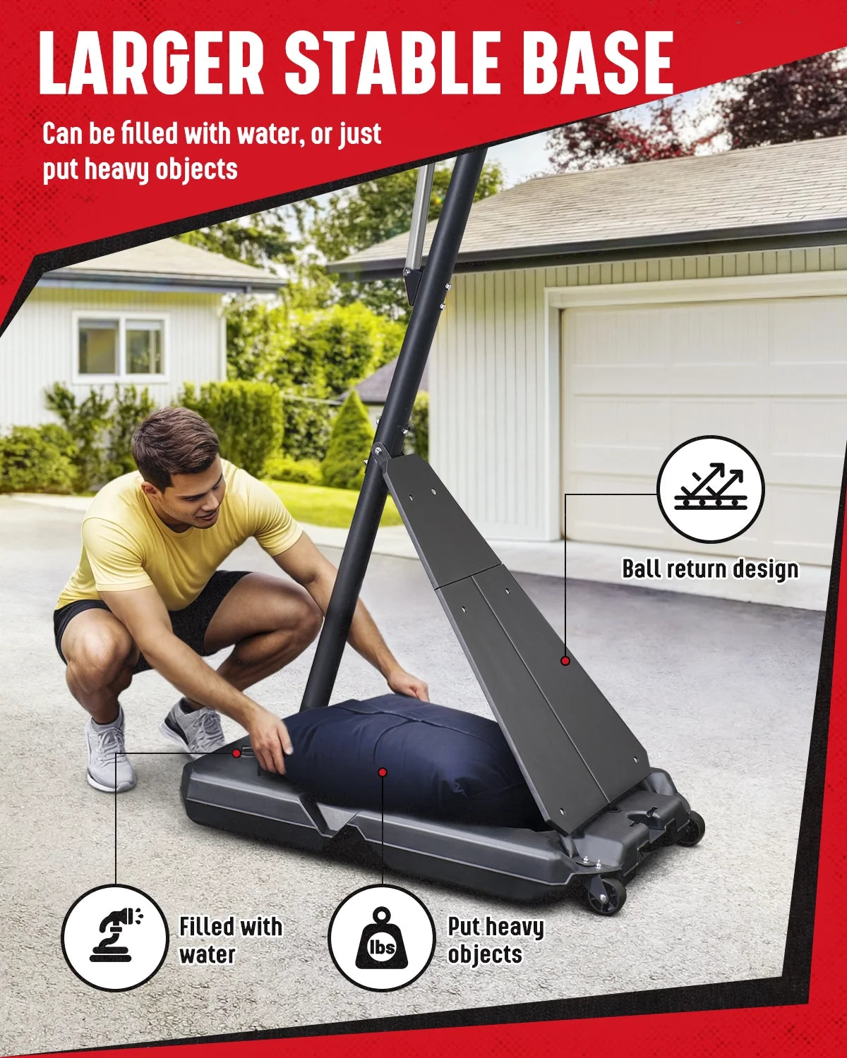 Seray Basketball Hoop with 4.8 - 10 Feet Height Adjustable for Kids/Adults, Portable Basketball Goal with 44 in Backboard and 2 Wheels for Outdoor/Indoor Sports