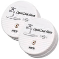 Wer Water Leak Alarm Battery Operated Leak Alert Water Detector for Home Use(Shipped Without Battery)-2 Pack