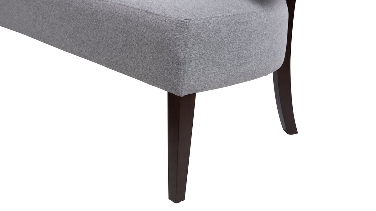 Jennifer Taylor Home Jared Roll Arm Tufted Polyester Fabric Bench, Sky Neutral Beige