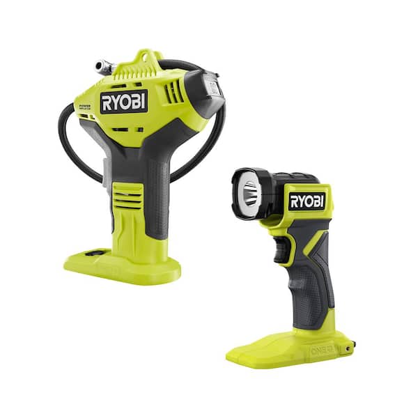 ONE+ 18V Cordless 2 - Tool Combo Kit with High Pressure Inflator with Digital Gauge and Cordless LED Light (Tools Only)