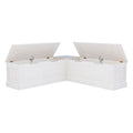 Linon Nook Bench Collection L - Shaped Wood Farmhouse Breakfast Bench with Hidden Storage, White