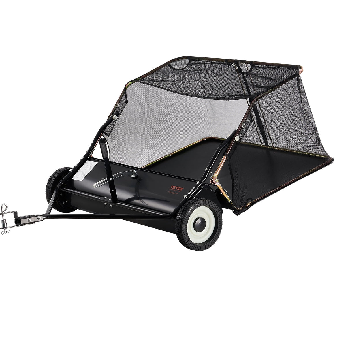 VEVOR 42 - Inch Lawn Sweeper Tow Behind, 12 Cu.ft. Large Pull Behind Grass Sweeper, Heavy Duty Leaf & Grass Collector with Dumping Rope Design, Adjustable Sweeping Height for Picking up Debris & Grass