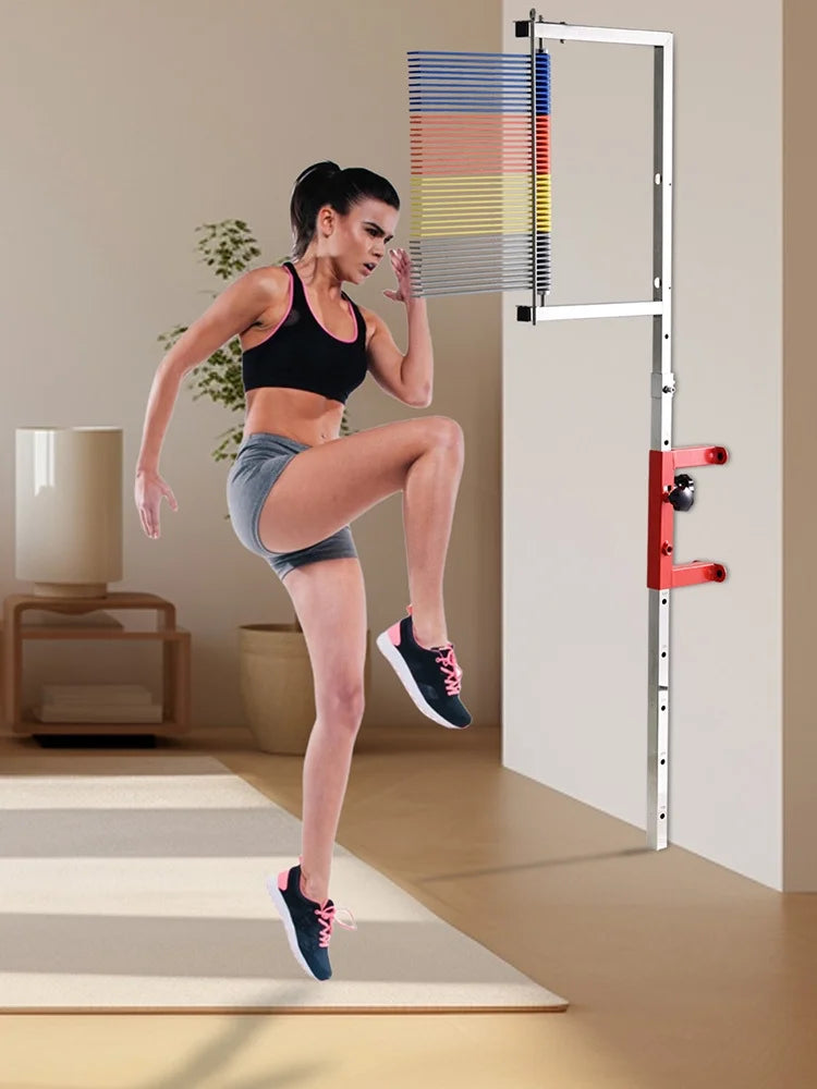 Vertical Jump Tester | Vertical Jump Measurement Tool | 3.9 - 11.5ft Adjustable Vertical Jump Trainer | Wall Mounted Jump Height Measurement Pole | Basketball for Adults & Teenagers Training