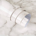 15.74"G393.7" Cream Grey White Marble Contact Paper Vinyl Removable White Granite Wallpaper Stick and Peel Adhesive Wall Paper Sticker Cover for