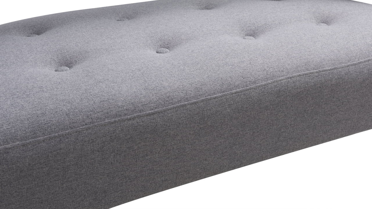 Jennifer Taylor Home Jared Roll Arm Tufted Polyester Fabric Bench, Sky Neutral Beige