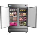 KoolMore RIR-2D-SS 54" 2 Door Stainless Steel Commercial Reach-In Refrigerator Cooler - 47 Cu. ft