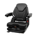 TICSEA Highback Low Suspension Tractor Seat, Adjustable Backrest Headrest and Slide Rails Forklift Seat, Adjustable Armrests Shock Absorber Heavy Duty for Excavator Harvester
