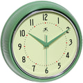 Infinity Instruments Round Metal Retro Wall Clock, Green