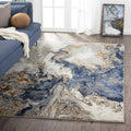 Luxe Weavers Marble Swirl Abstract Area Rug, Blue 2x3