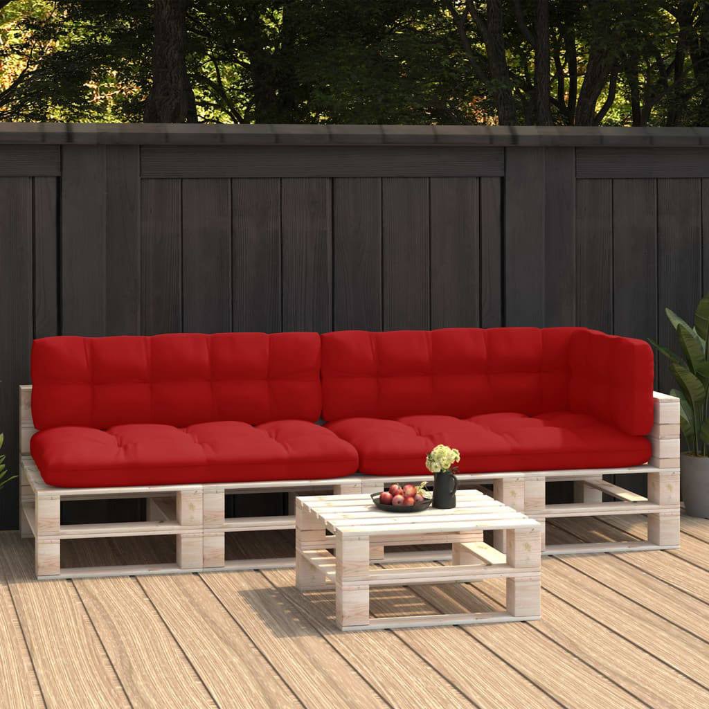 vidaXL Pallet Sofa Cushions 5 Pcs Red