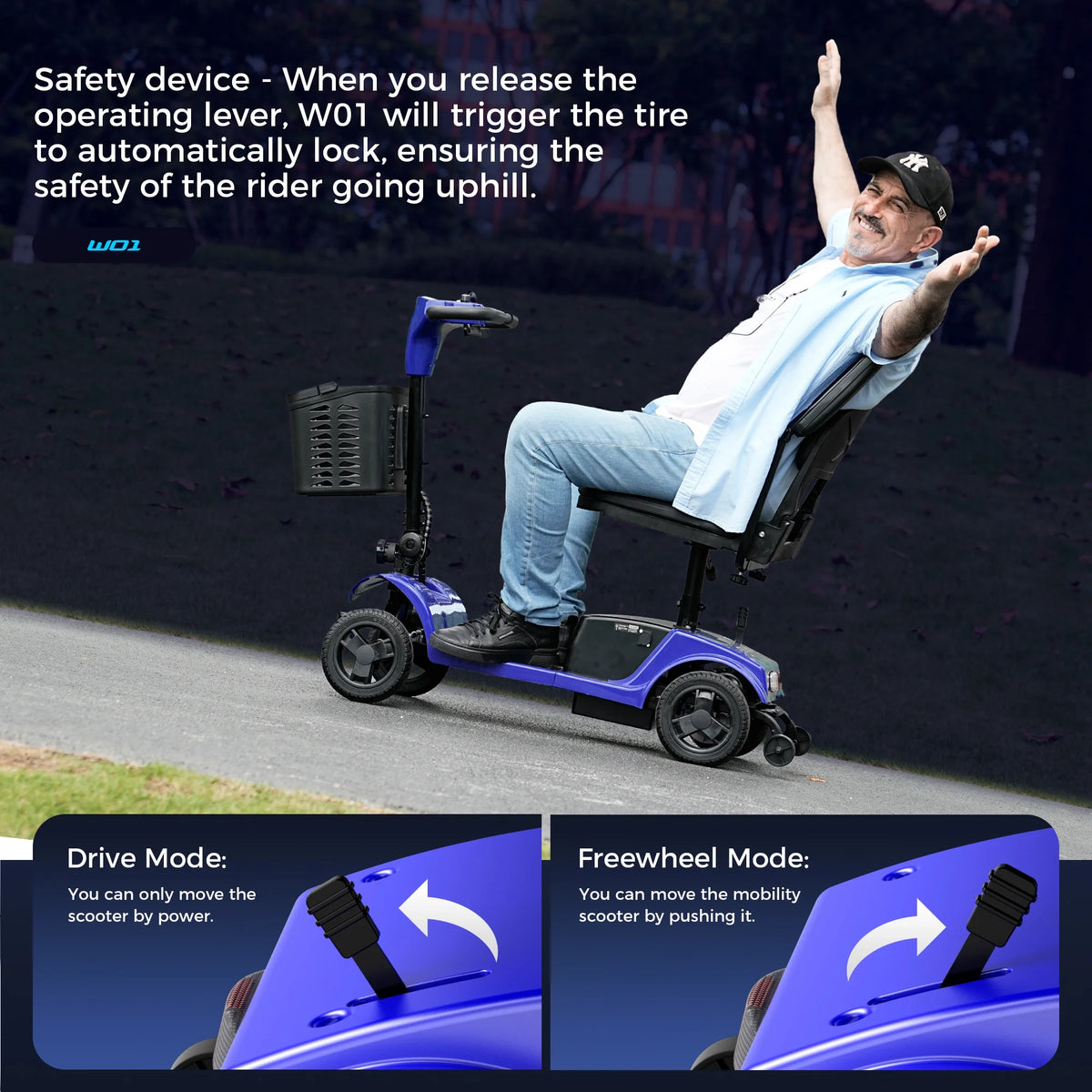 Iscooter 4 Wheel Mobility Scooter for Seniors, Wider Seats & Foldale Electric Wheelchair Device for Travel, Upgraded for Superior Performance, Red