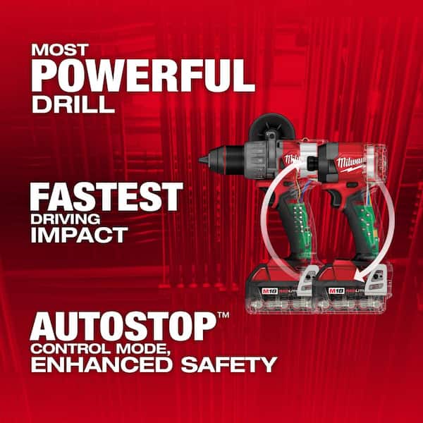 M18 FUEL 18-Volt Lithium Ion Brushless Cordless Combo Kit (2-Tool) with 2 Batteries. Charger and AC/DC LED Flood Light