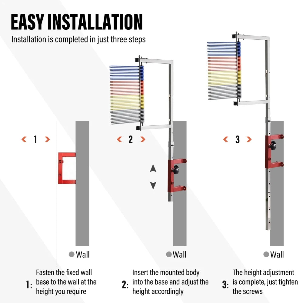 Vertical Jump Tester | Vertical Jump Measurement Tool | 3.9 - 11.5ft Adjustable Vertical Jump Trainer | Wall Mounted Jump Height Measurement Pole | Basketball for Adults & Teenagers Training