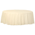 Amscan Vanilla Cream Round Plastic Table Cover, 84in Vanilla | Party