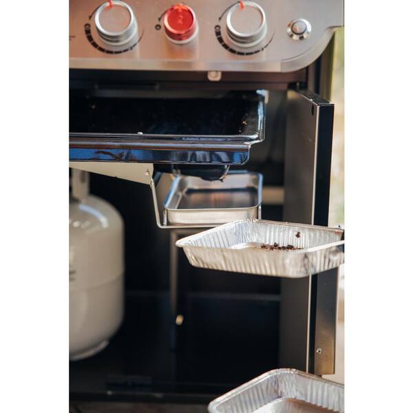 Genesis S-335 3-Burner Propane Gas Grill in Stainless Steel with Side Burner