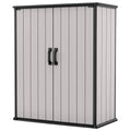 Keter Premier Tall Resin Outdoor Storage Shed with Shelving Brackets for Patio Furniture