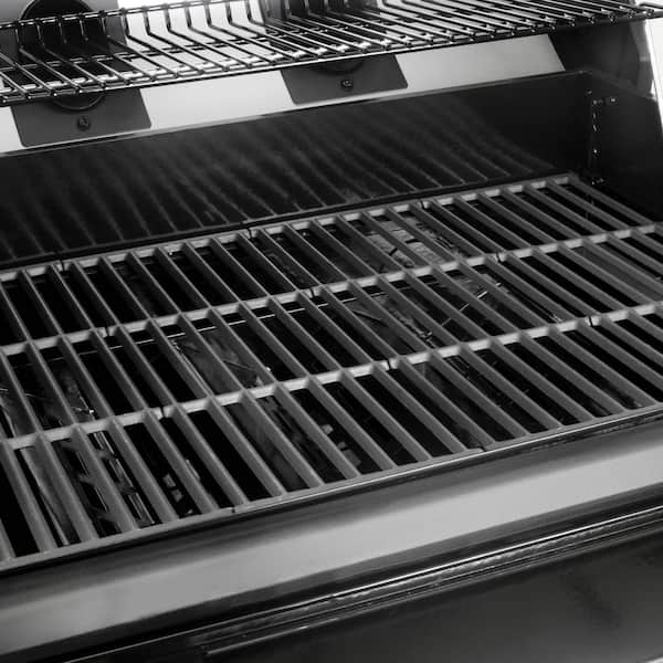 Flavor Pro 4-Burner Propane. Wood Gas Grill with Multi-Fuel Flavor Drawer in Silver