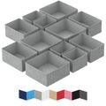 NEATERIZE Drawer Organizer - Set of 12 - Closet Organizer and Storage Baskets| Foldable Cloth Drawers Divider | Fabric Bin